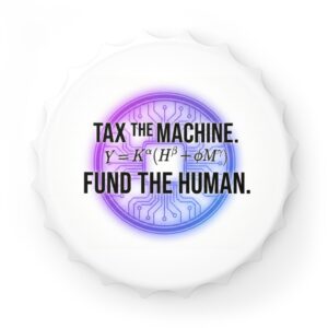Bottle Opener — "Tax the Machine. Fund the Human." Political Bottle Opener